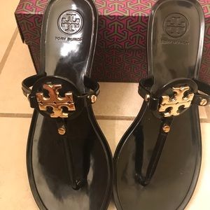 Tory Burch Black & Gold Sandals